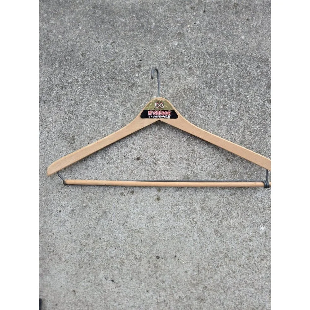 Vintage Wooden Advertising Clothes Hanger McGregor‎ Sportswear